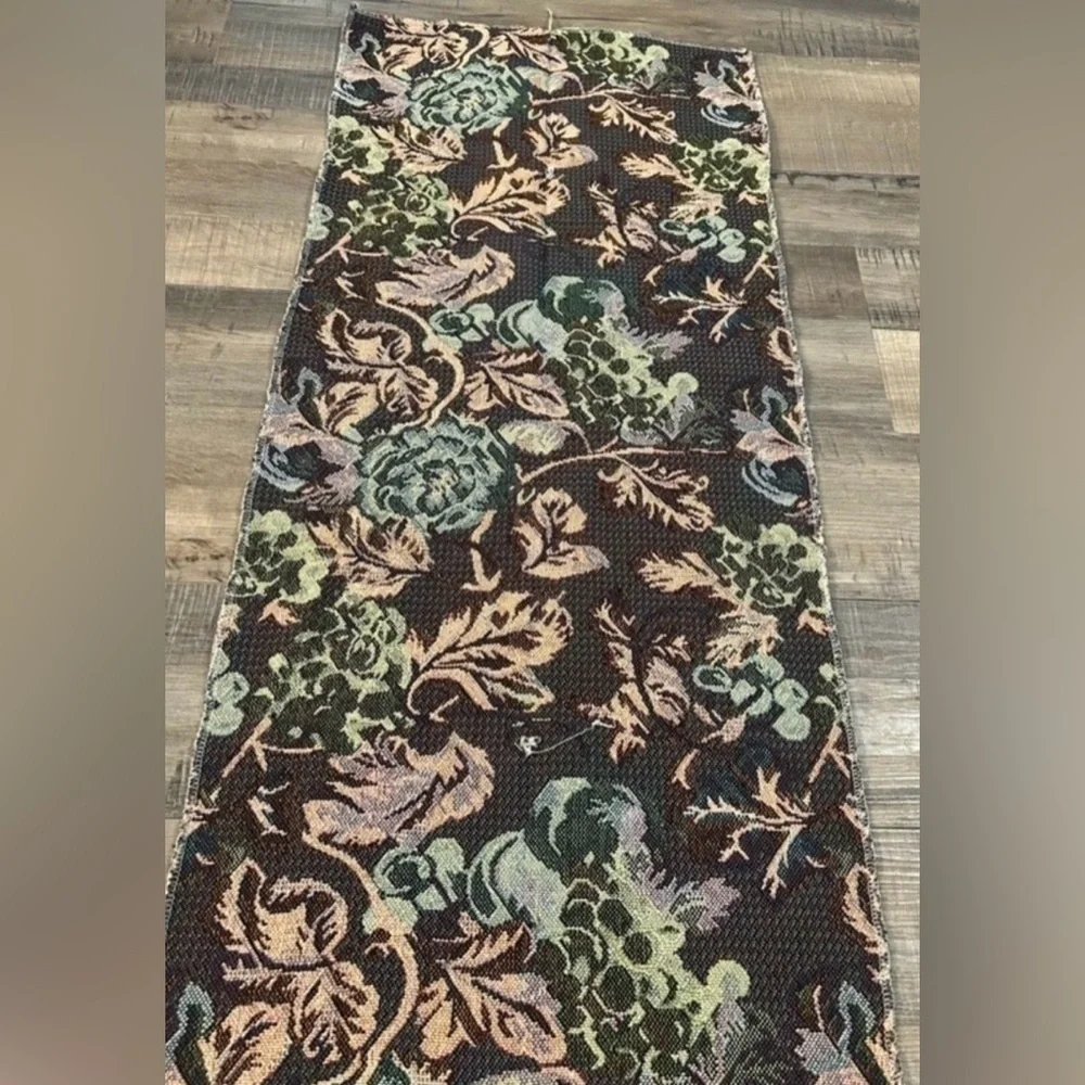Vintage Floral Tapestry Panel Botanical Jacquard Wall Hanging Cottagecore Decor